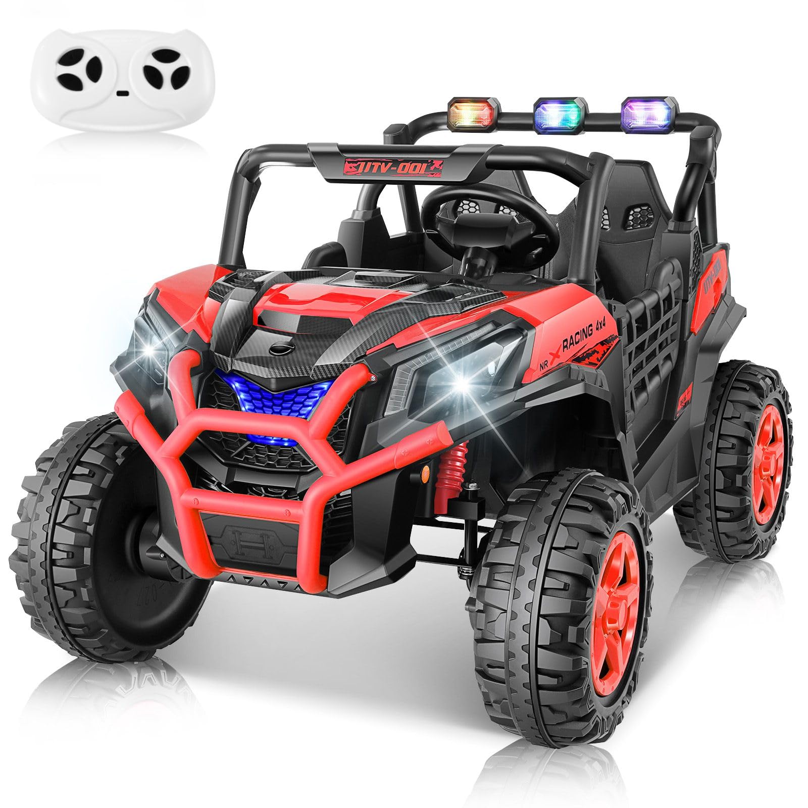 24V Ride on Car Truck with Remote Control, 4WD/2WD Switchable 2 Seater