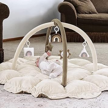 5-in-1 Thick & Plush Baby Play Gym, Baby Play Mats for Floor