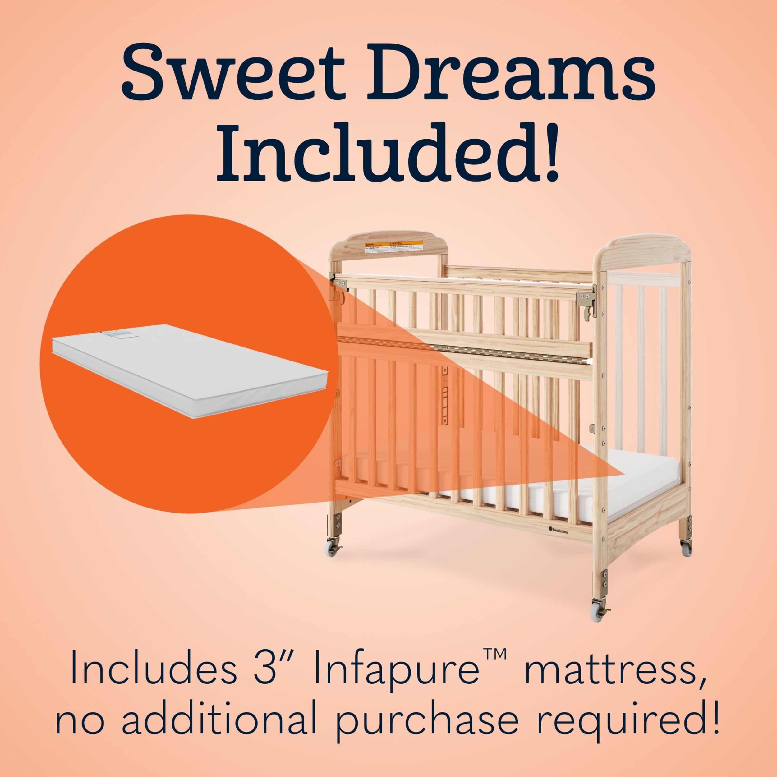 SafeReach Clearview Crib with Adjustable Mattress Board