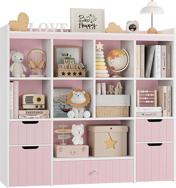 48" W Kids Toy Storage Organizer, Large Toy Storage Chest with Removable Bins