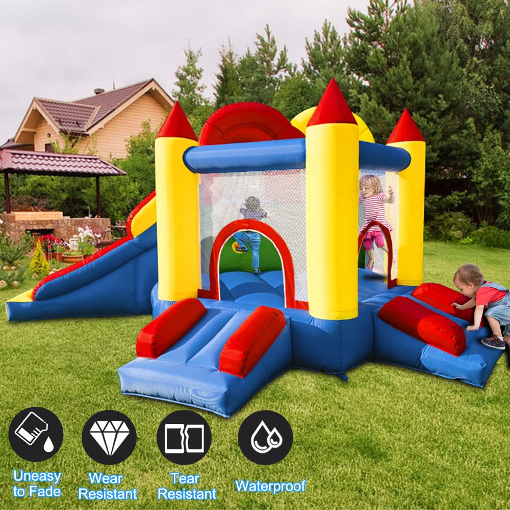 Inflatable Bounce House with Double Climbing Wall and Slide