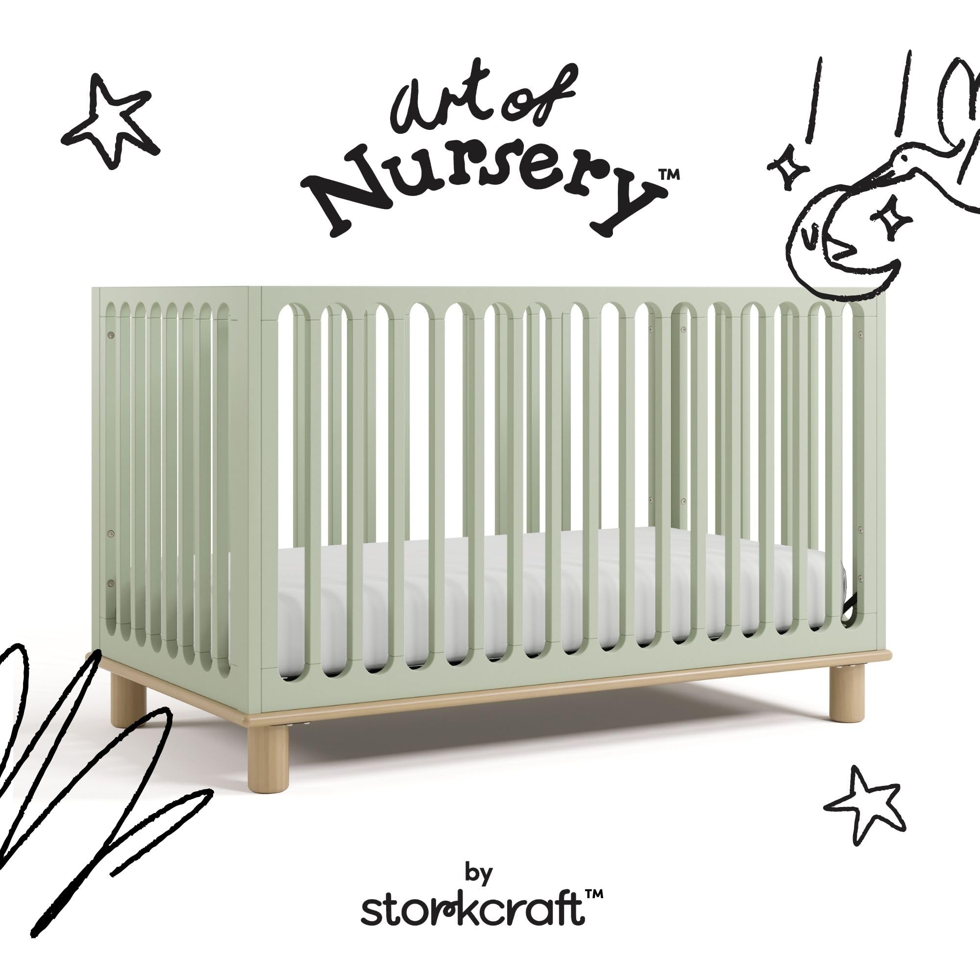 Sicily Convertible Crib with Toddler Rail