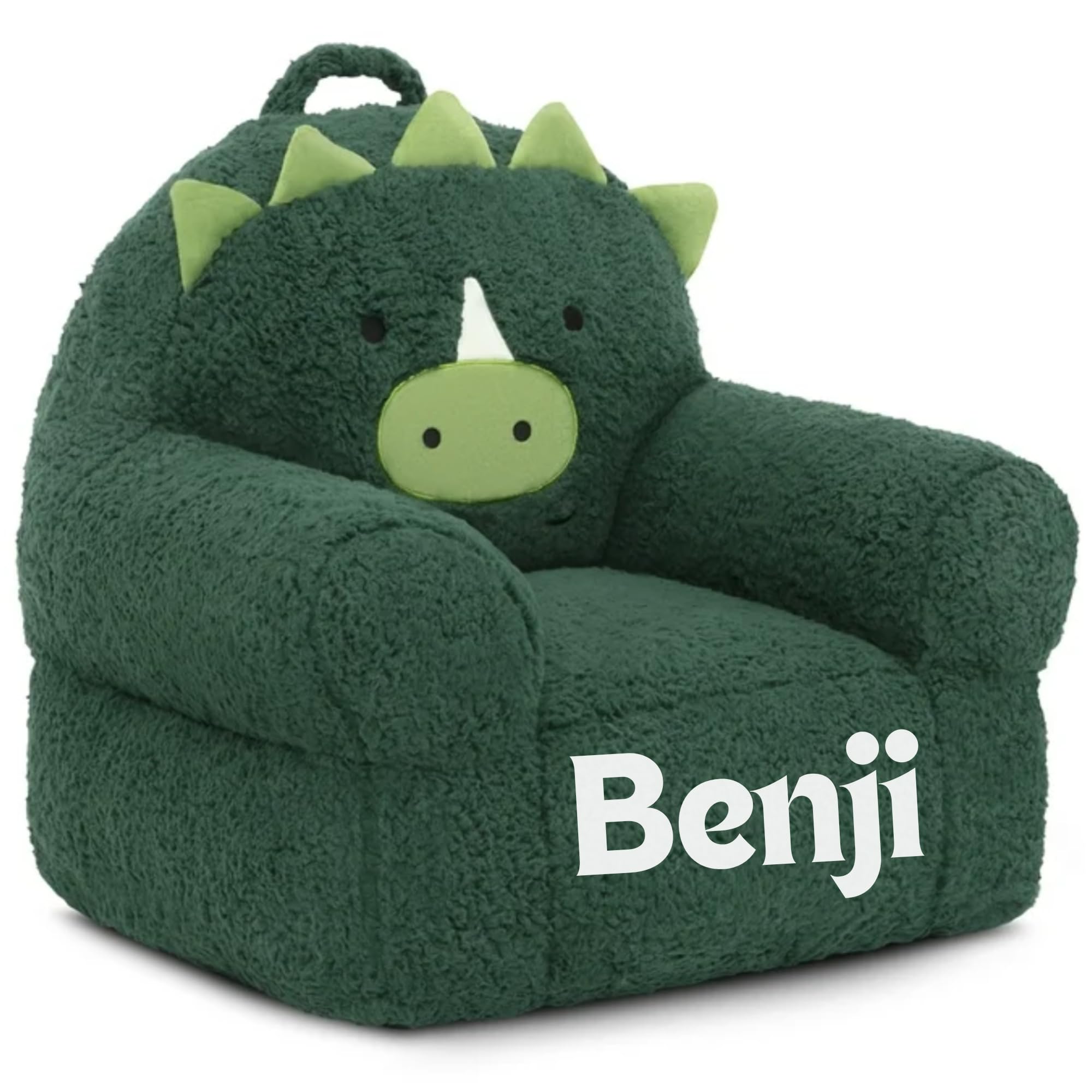 Personalized Plush Dinosaur Toddler Chair – Soft Kids Accent Chair for Boys & Girls