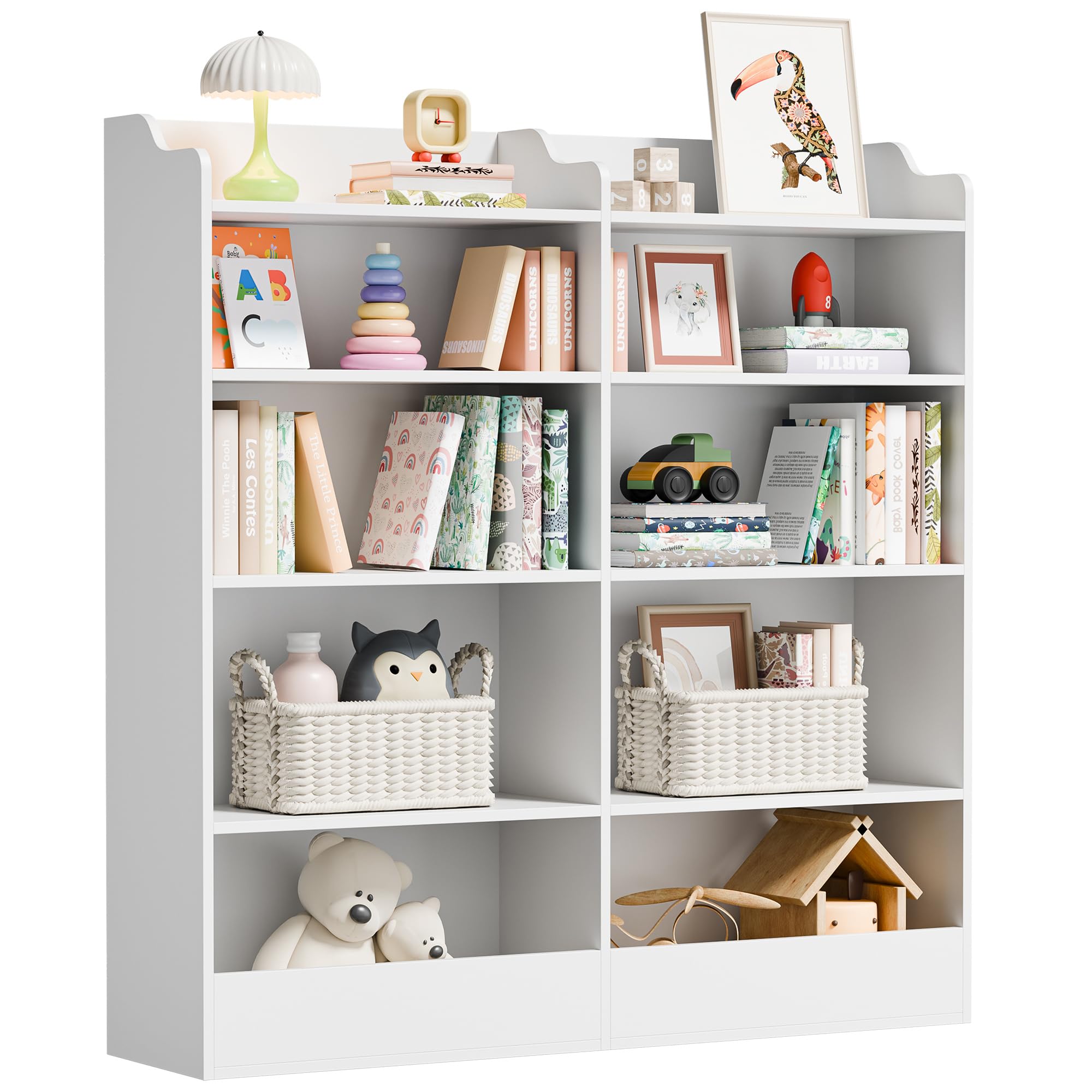 5-Tier Kids Bookshelf with 10 Cube Storage