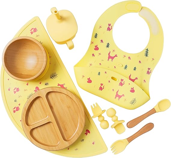 Bamboo Baby Feeding Set for Infants & Toddlers - Baby Essentials