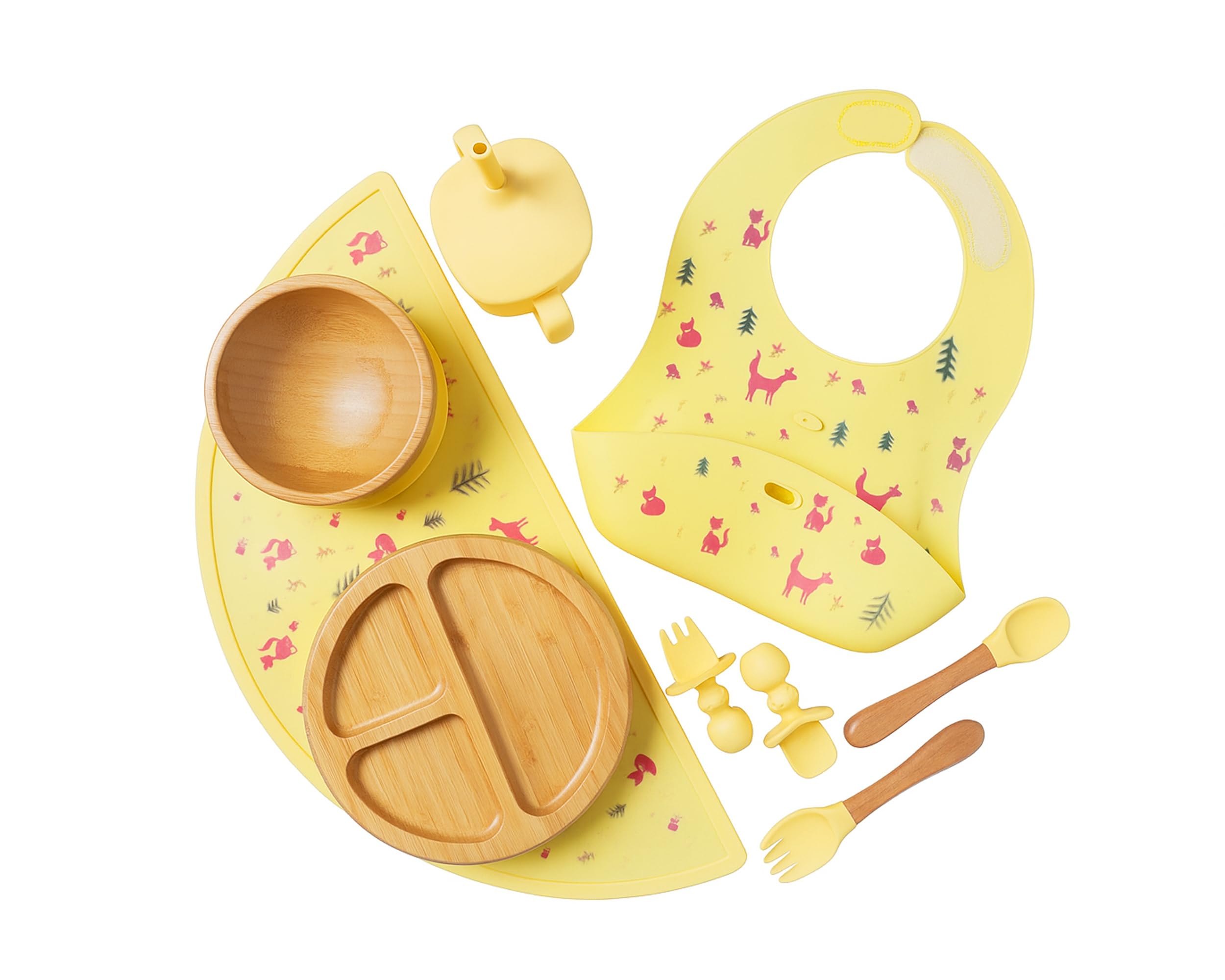 Bamboo Baby Feeding Set for Infants & Toddlers - Baby Essentials