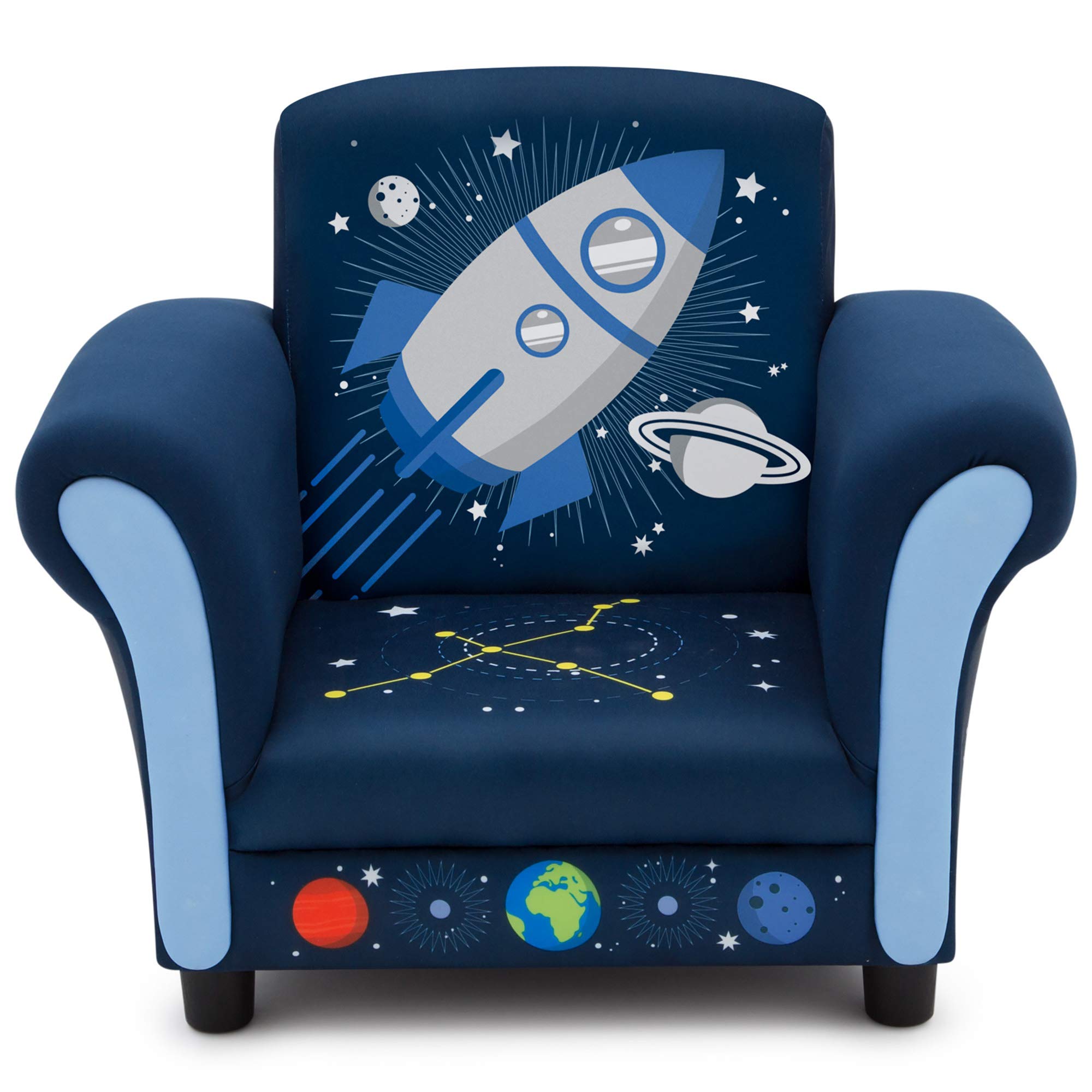 Space Adventures Kids Upholstered Chair, Blue