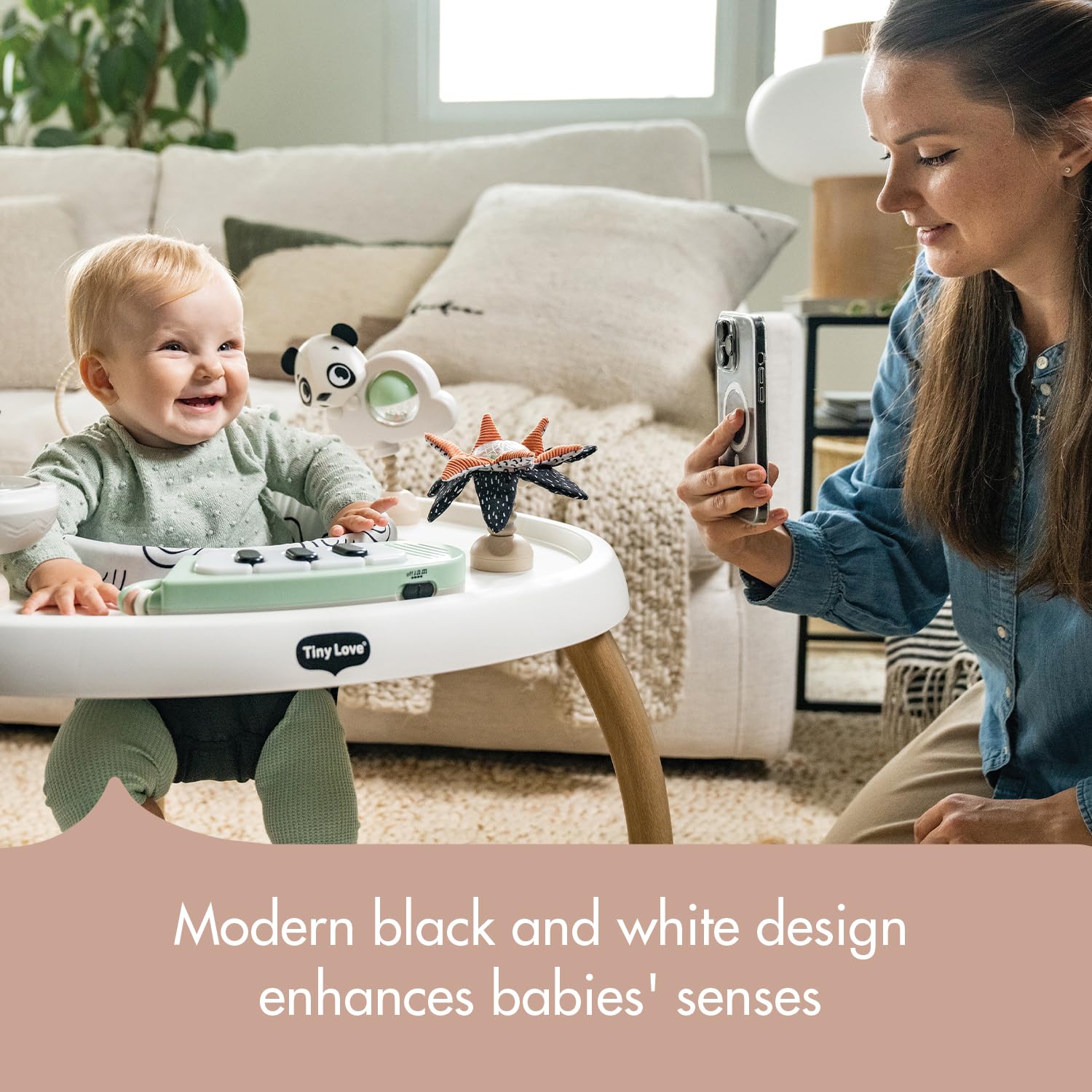 5-in-1 Stationary Activity Center Black & White
