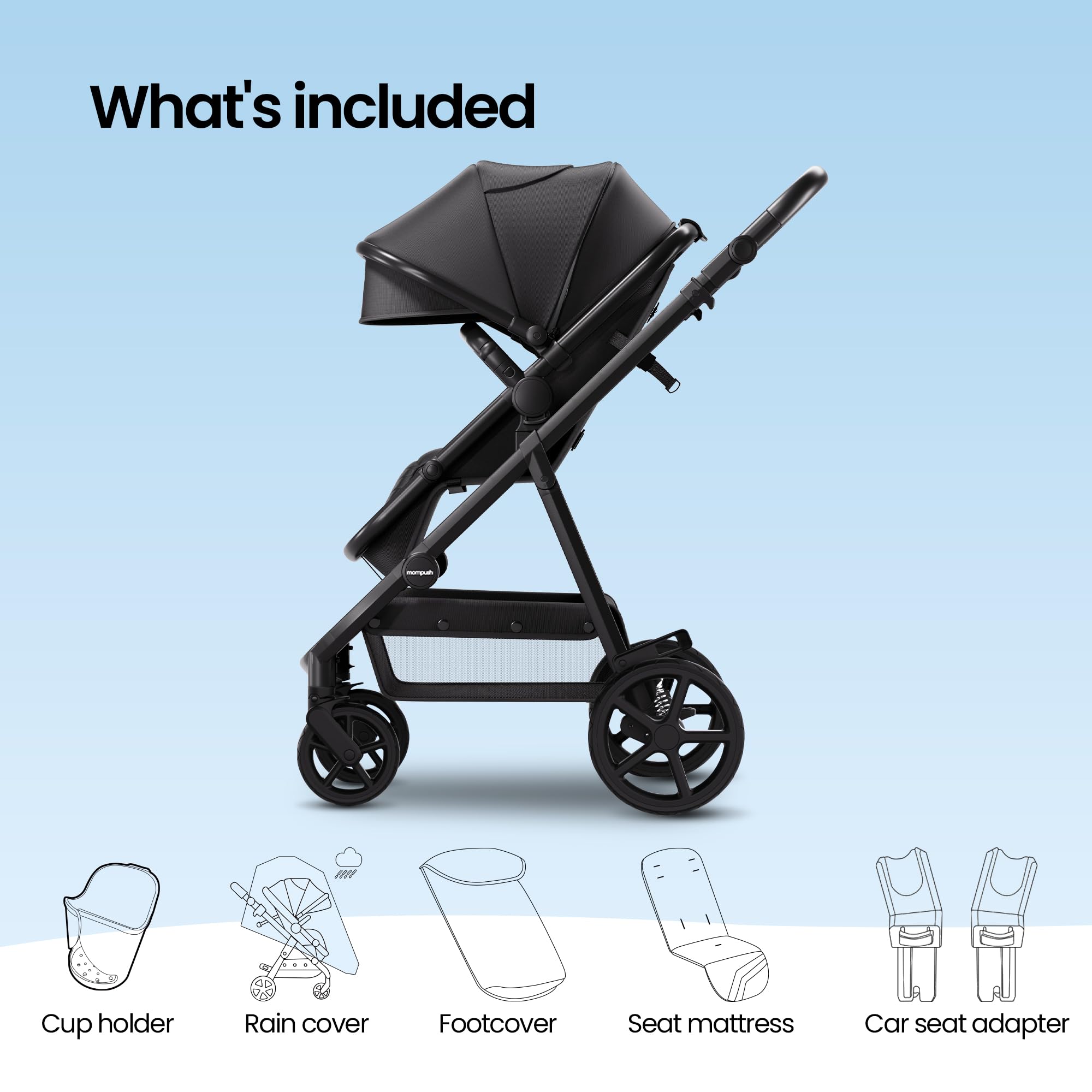 2-in-1 Convertible Baby Stroller with Bassinet