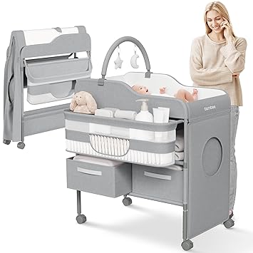 Portable Baby Changing Table with Wheels - Modern Dresser