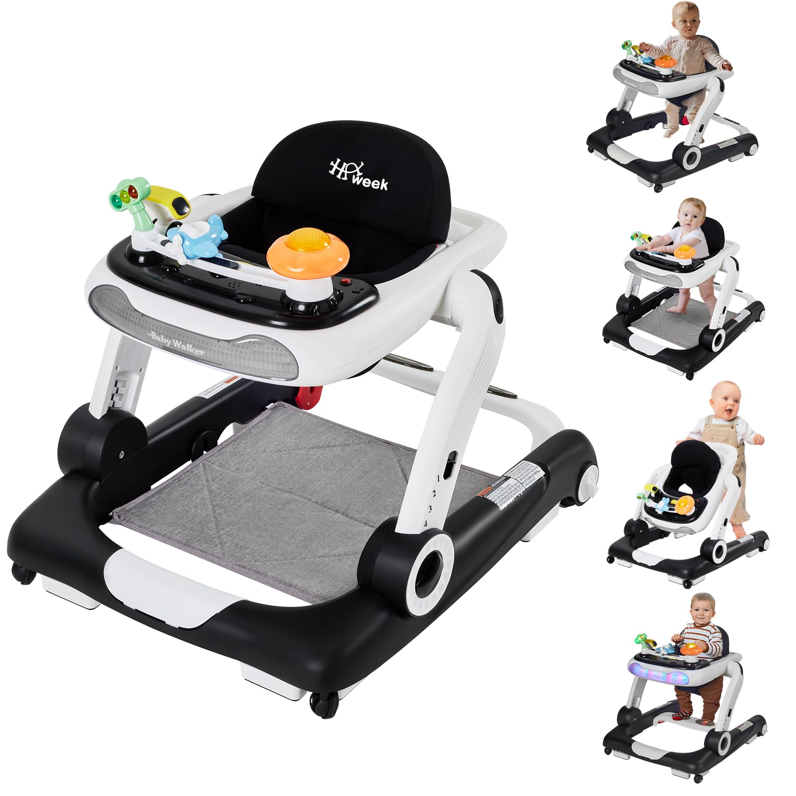 Baby Walker,4-Gear Height Adjustable Baby Walker