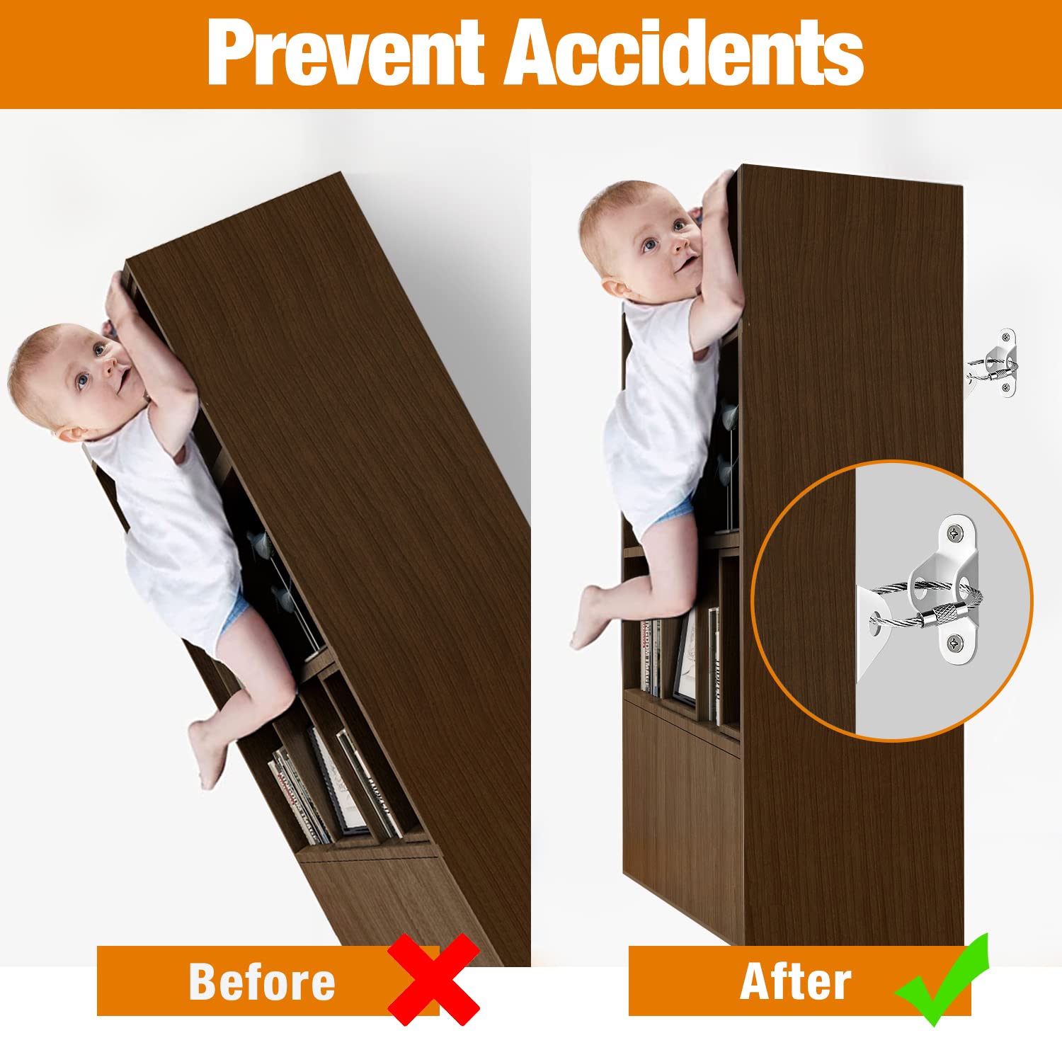 Anti-Tip Furniture Anchors for Baby Proofing