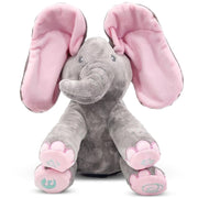 Kaia Peek A Boo Elephant Toy, Interactive Singing Stuffed Elephant Plush with Moving Ears