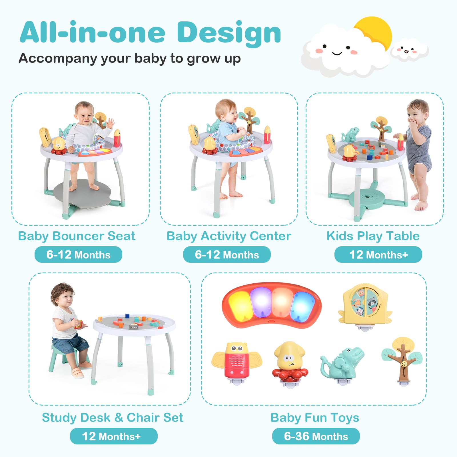 5-in-1 Baby Activity Center with Jumper