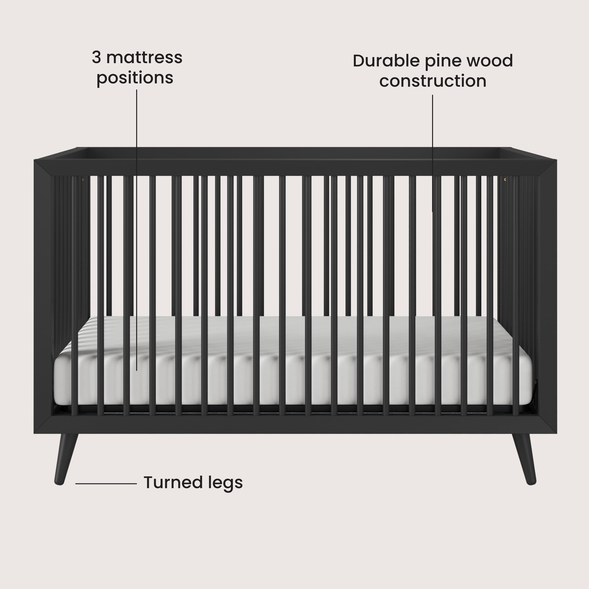 4-in-1 Convertible Crib and Double Dresser Nursery Set