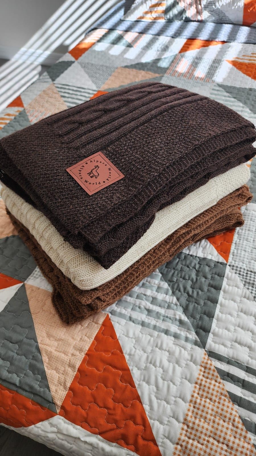 Alpaca Wool Throw Blanket Queen Size