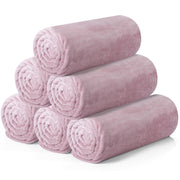 6 Pcs 50 x 60 Inch Flannel Throw Blanket Bulk Plush All Season Soft Fuzzy