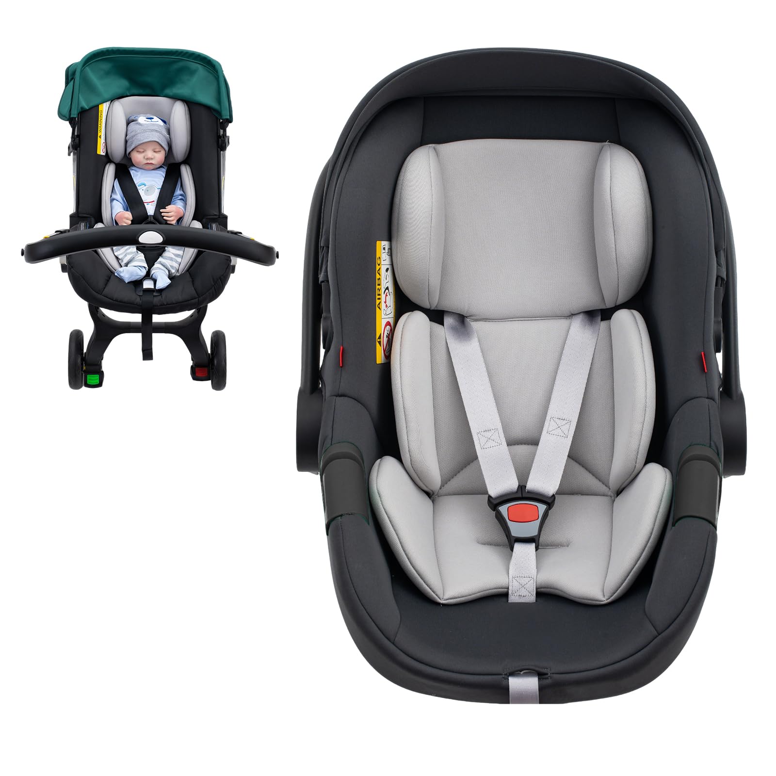 Infant Insert for Doona, Thickened Baby Car Seat Head & Body Support