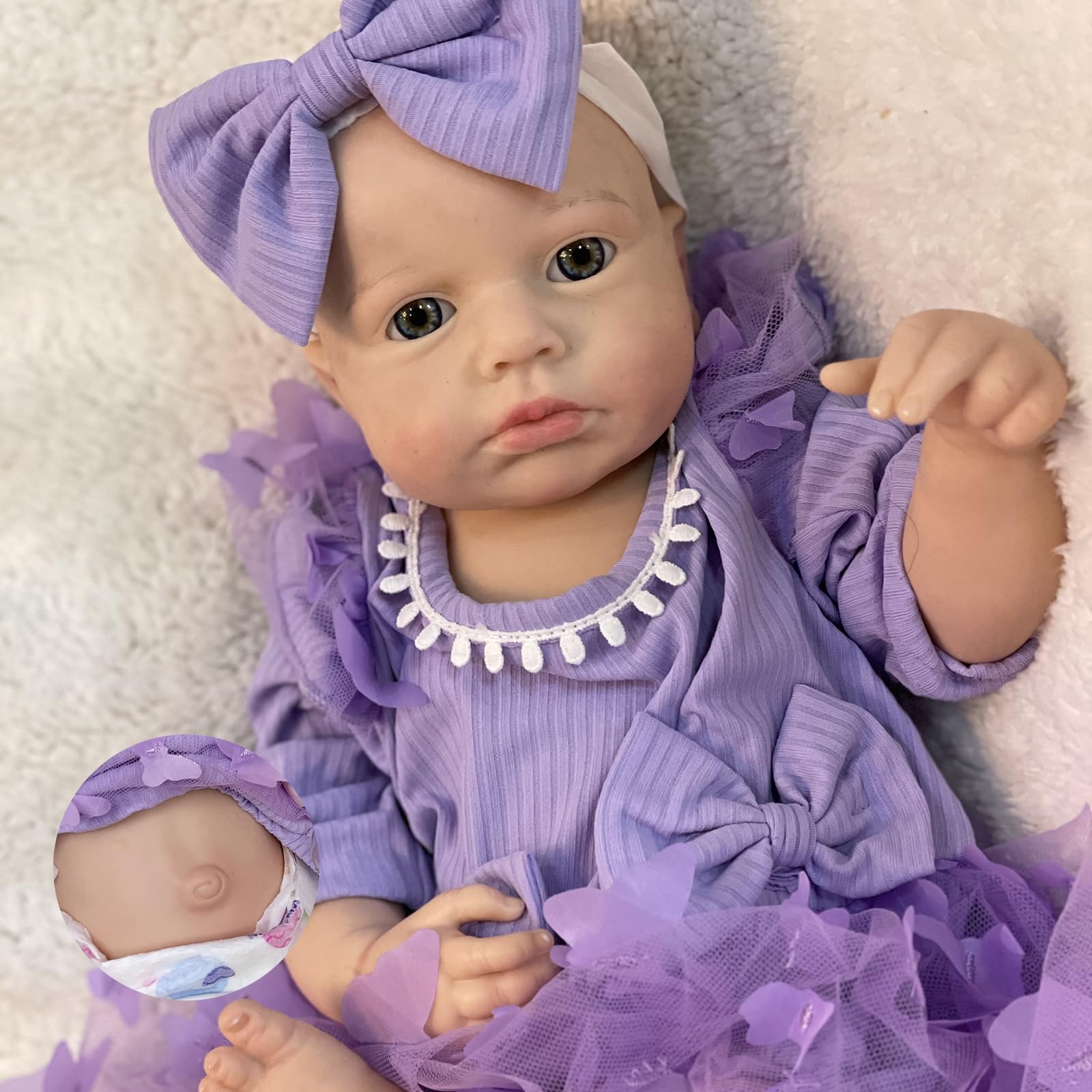 18 Inch Silicone Baby Doll Realistic Newborn, Soft Full Body Silicone Reborn Baby