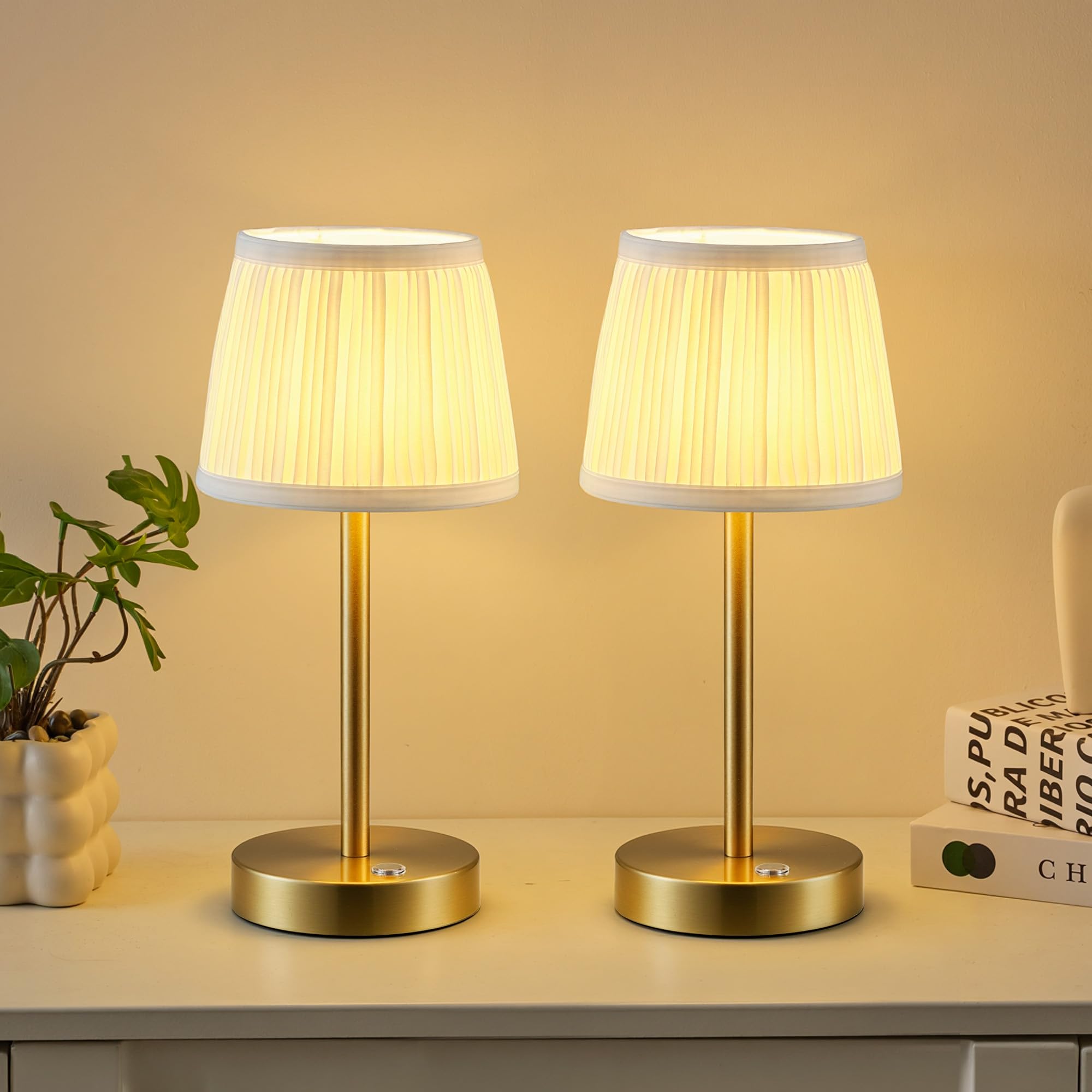 Cordless Rechargeable Table Lamps with Dimmable LED - 2 Pack