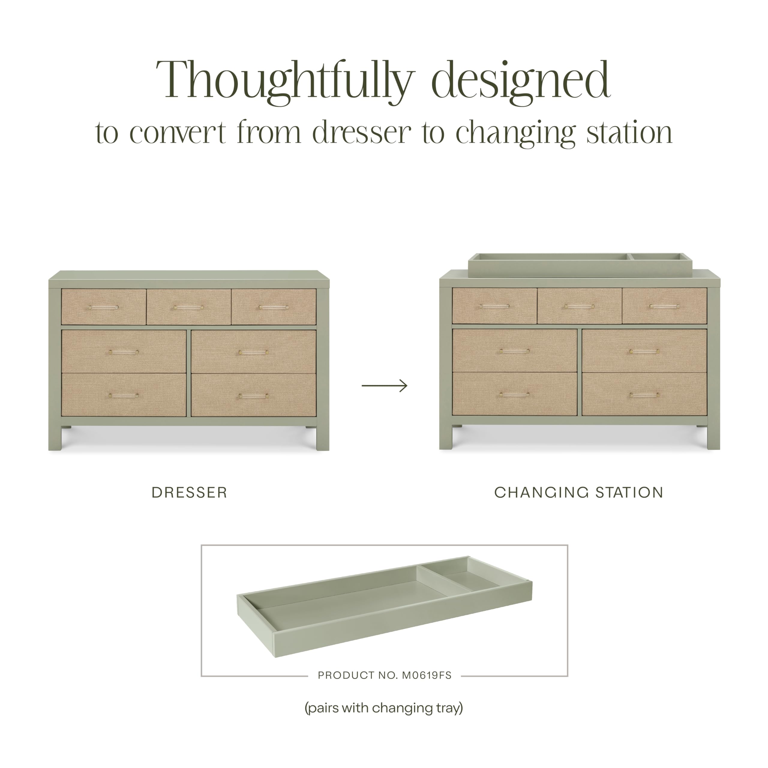 7-Drawer Nursery Dresser with Changing Table Top