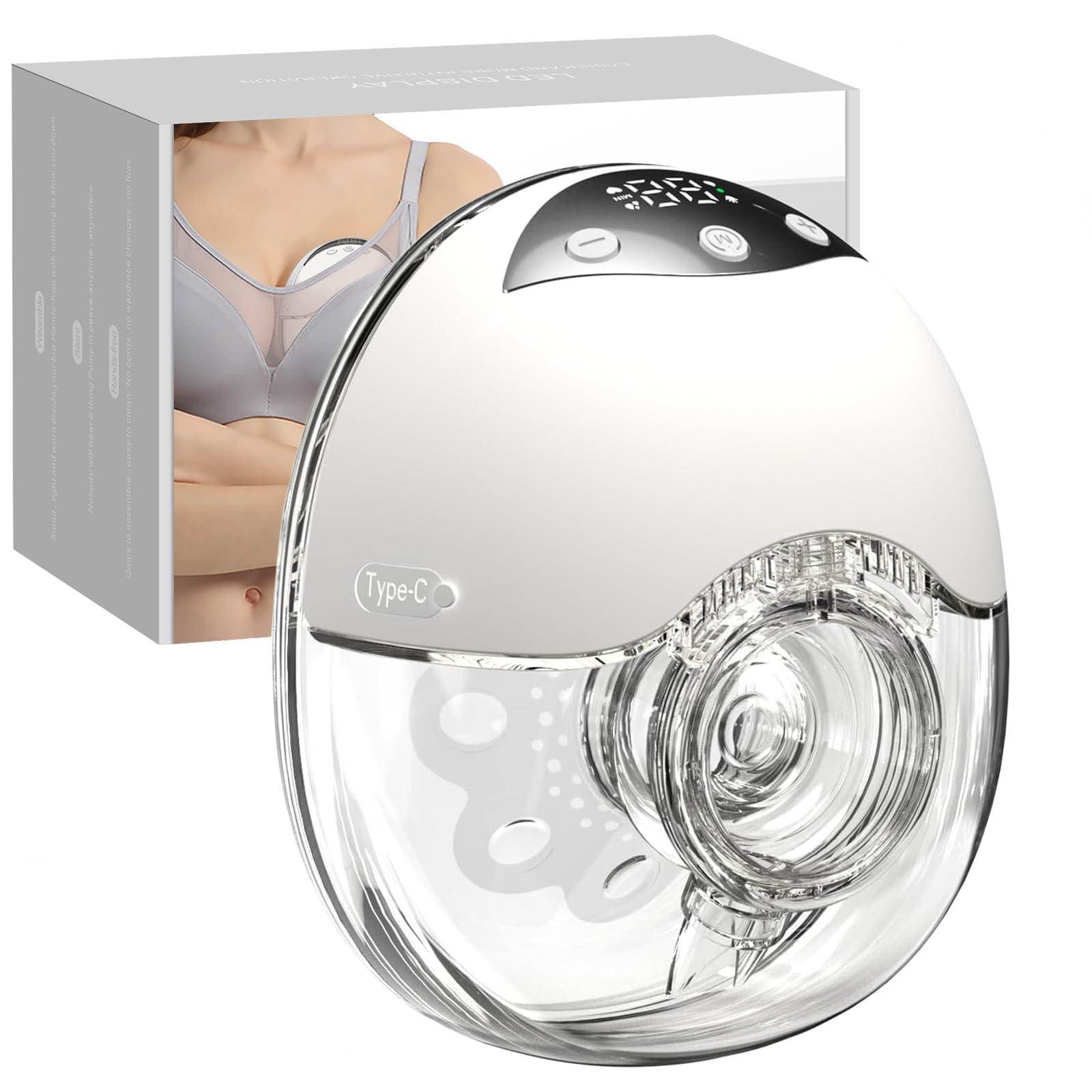 Electric Hands-Free Breast Pump, Strong Suction Wearable Breast Pump
