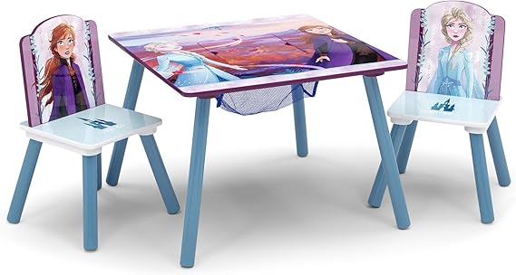 Kids Table and Chair Set with Storage (2 Chairs Included) - Ideal for Arts & Crafts