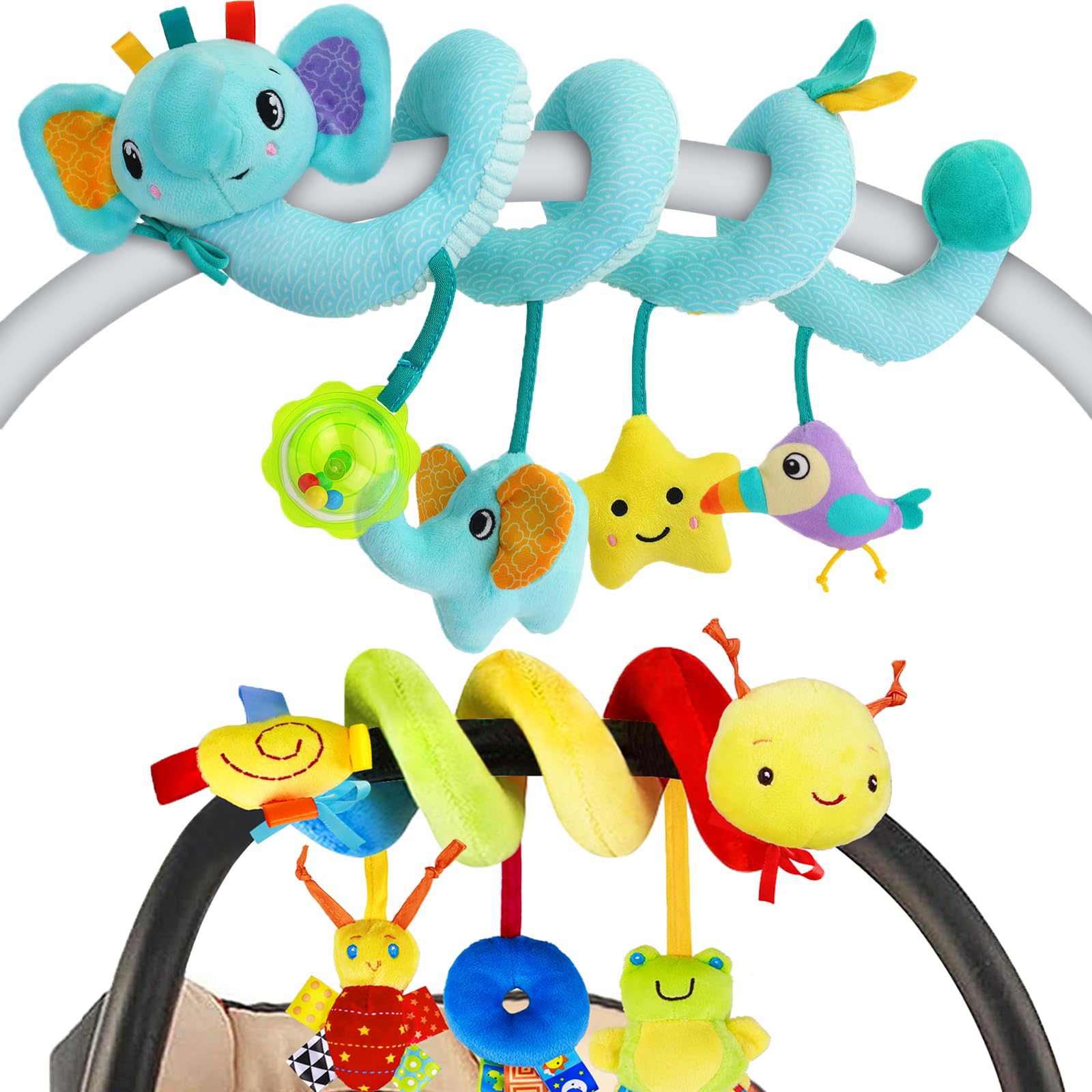 Spiral Car Seat Activity Toy, Stroller Arch Toy, Baby Crib Toys Hanging