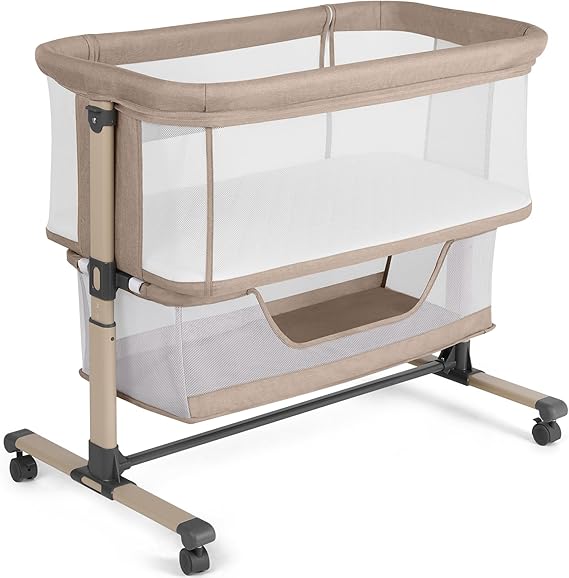Bassinet Bedside Sleeper, Portable, Breathable, Adjustable Baby Bedside
