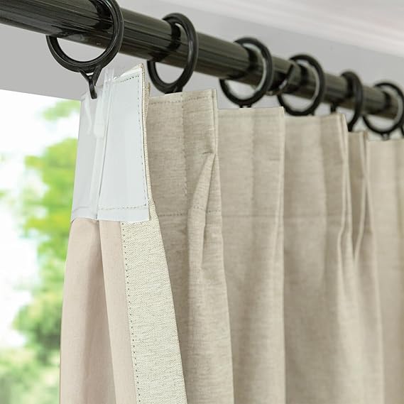 Navy Blue Blackout Panels 84 inches Long, Pinch Pleated Faux Linen