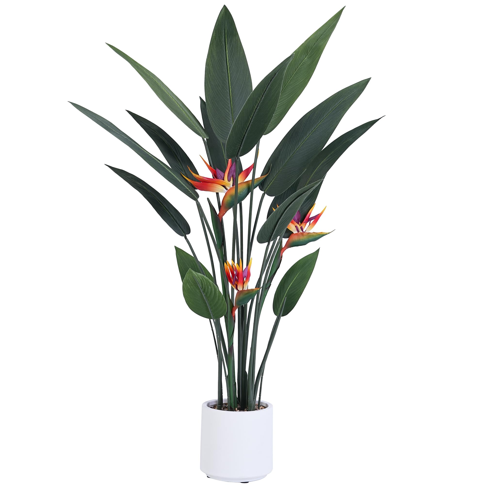 Artificial Bird of Paradise Plant 4 Ft Tall Fake Banana Leaf Plant