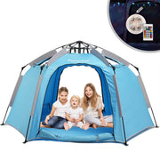 Hexagon Kids Play Tent with LED Strip Lights Indoor Children Play House Easy
