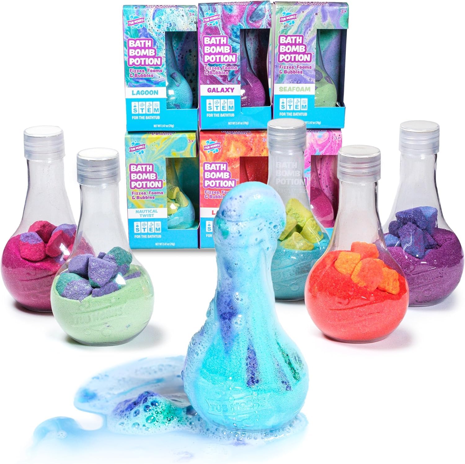 Kids Bath Bomb Potion™ Bath Toy, Variety 6 Pack | Nontoxic | Fizzes, Foams & Bubbles