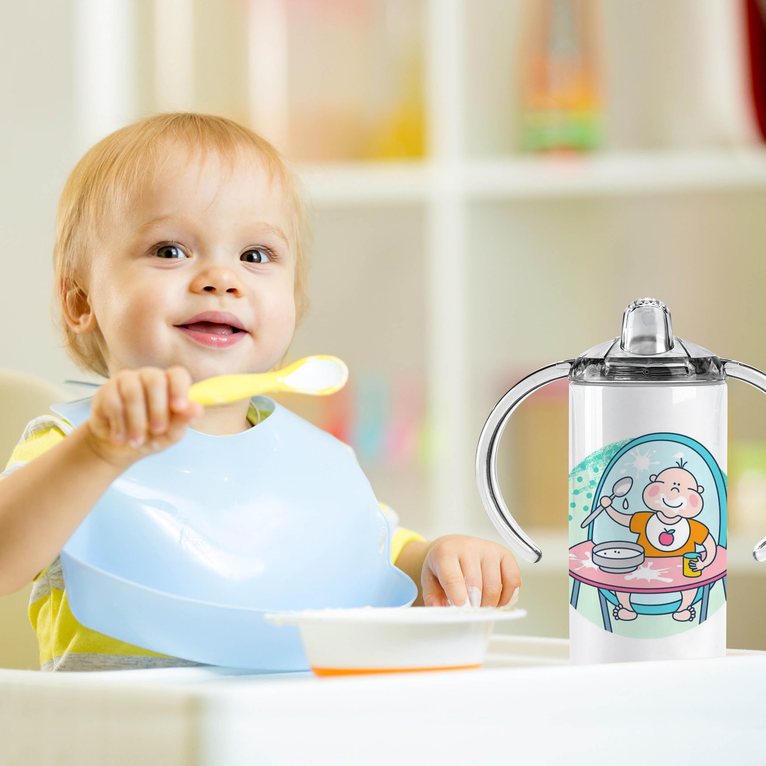 12 Pack Sublimation Sippy Cups Blanks for Toddler Tumbler