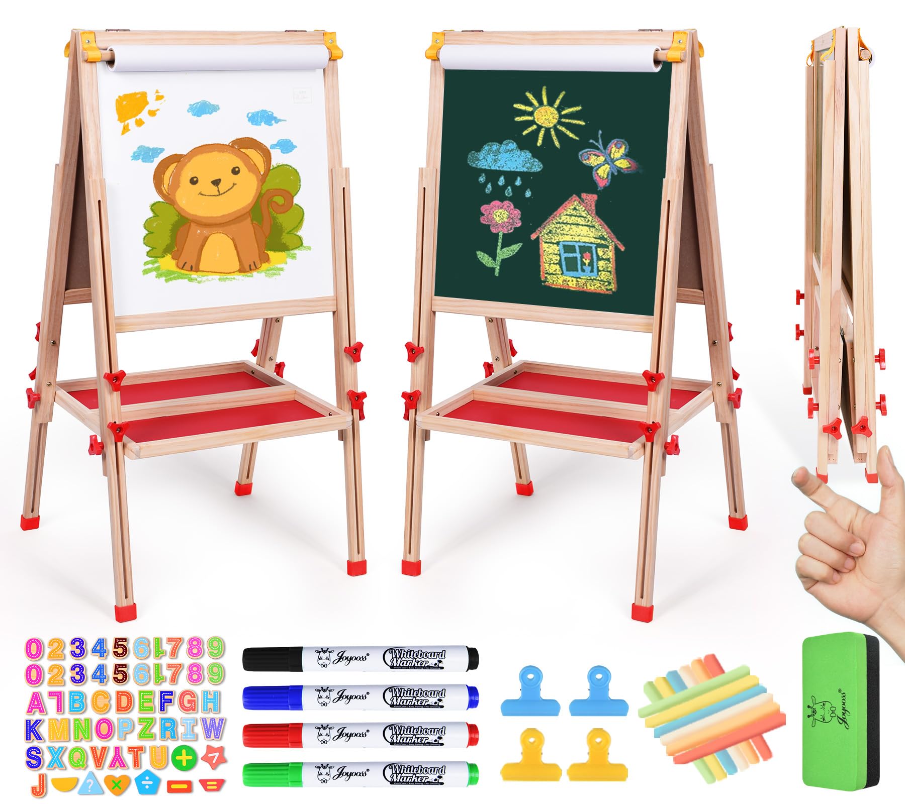 Art Easel for Kids Easel, Foldable Toddler Easel for Painting Double Sided