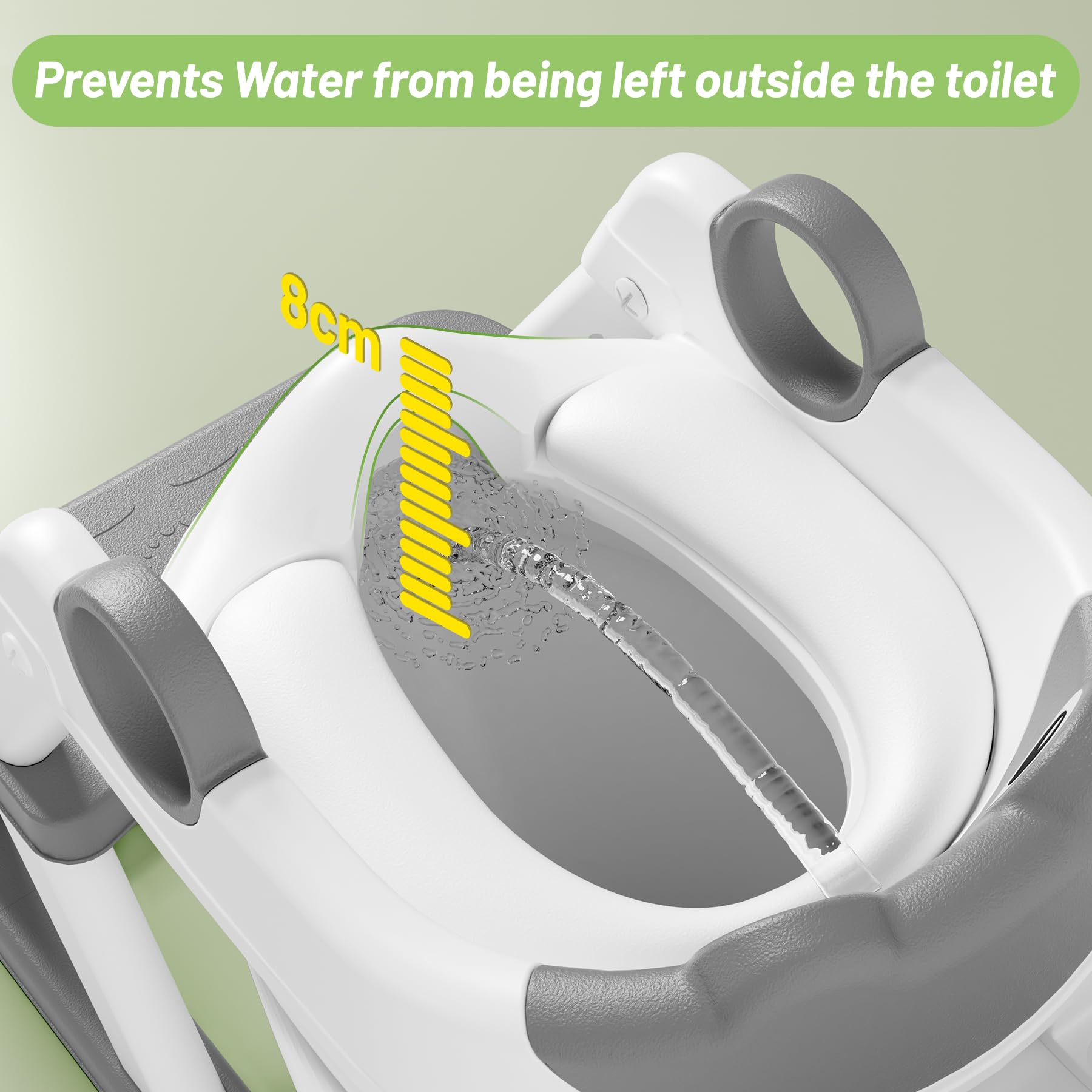 Rabb 1st Frog Potty Training Seat, Upgrade Toddler Toilet Seat for Kids Boys Girls, 2 in 1 Potty Training Toilet for Kids, Splash Guard Anti-Slip Pad Step Stool