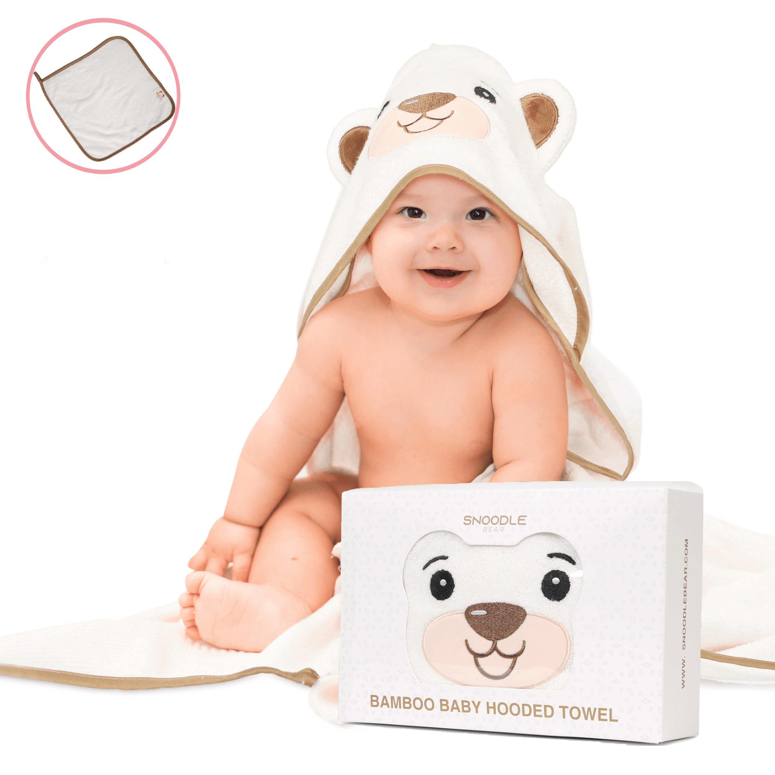Hands-Free Rayon Bamboo Hooded Baby Towel Extra Large