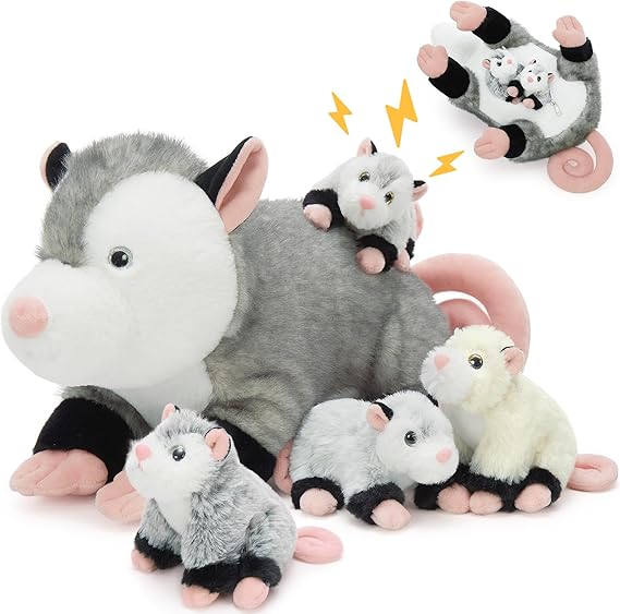 4Pcs Horse Stuffed Animal Set, Large Stuffed Mommy Horse
