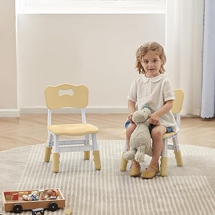 Adjustable Toddler 2 Chairs Set, 3 Level Adjustable Children’s Chair for Age2-8