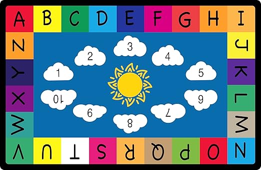 Classroom Rug for Kids - Education Classroom Carpet for Children - Colorful Seating