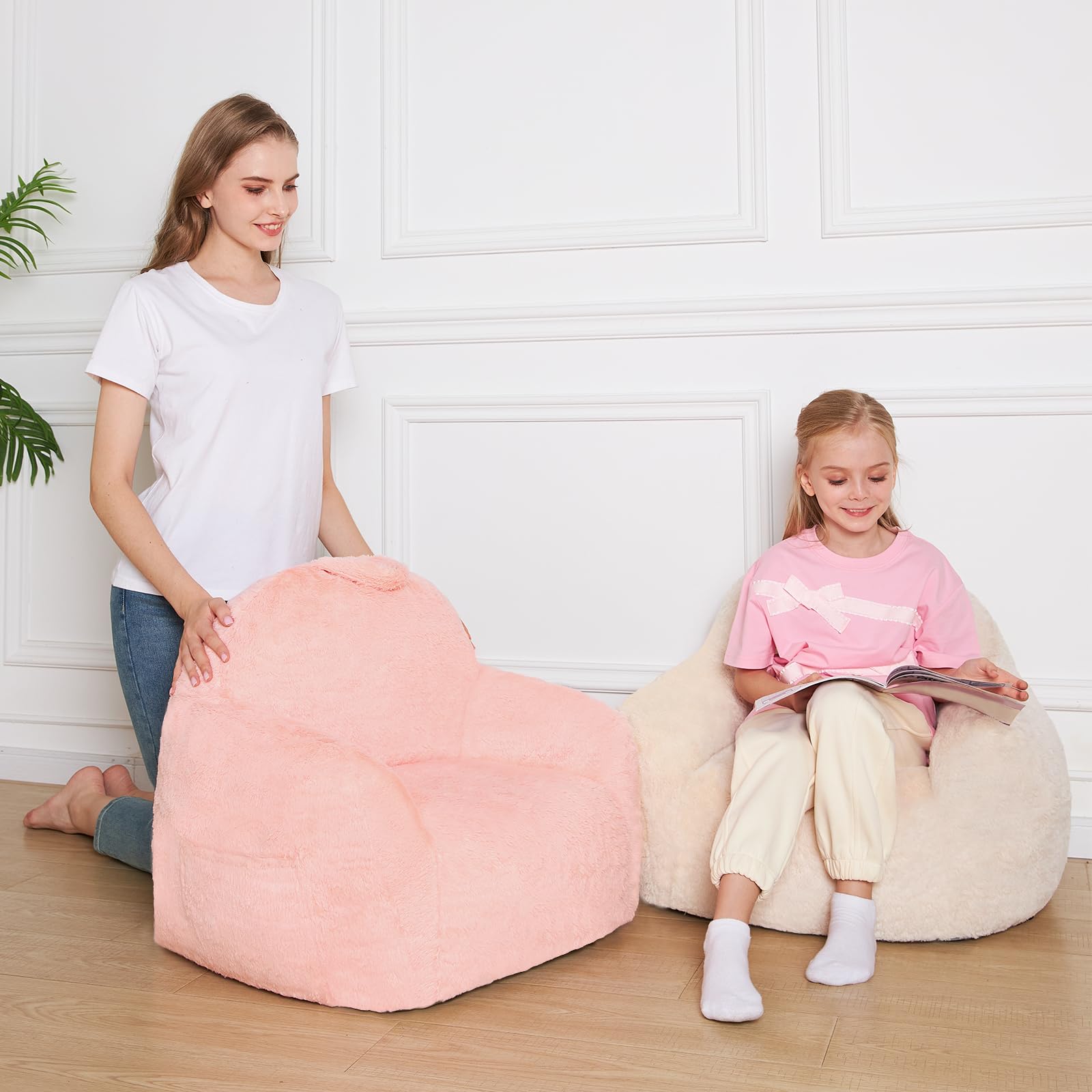 Giant Bean Bag Sofa Chair with High Density Foam Filling and Armrests