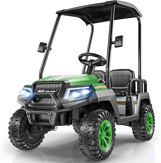 R9 24V Kids Golf Cart, 4 Seats, 4WD Kids Electric Car w/Remote Control