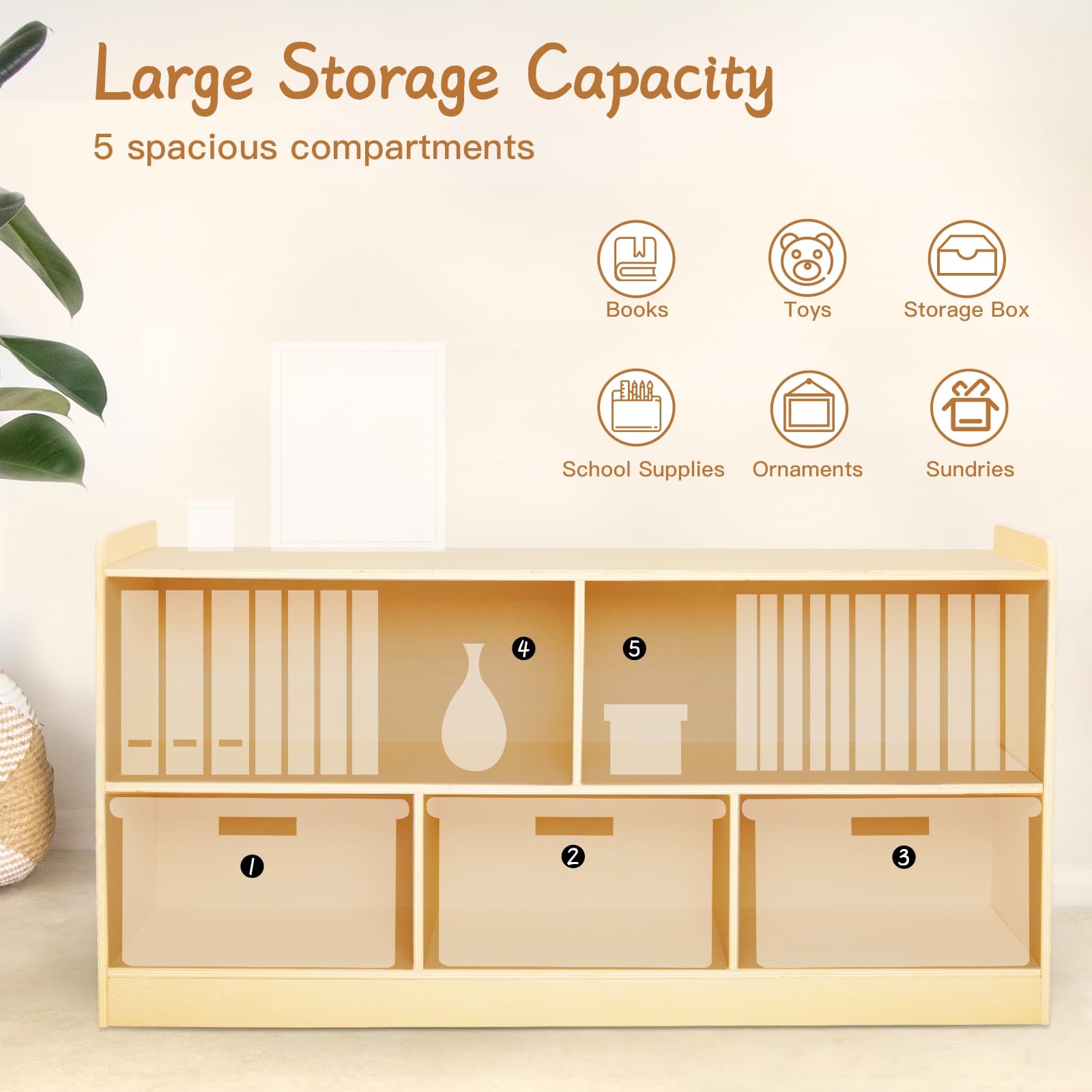 Montessori Toy Storage Shelf for Kids Room