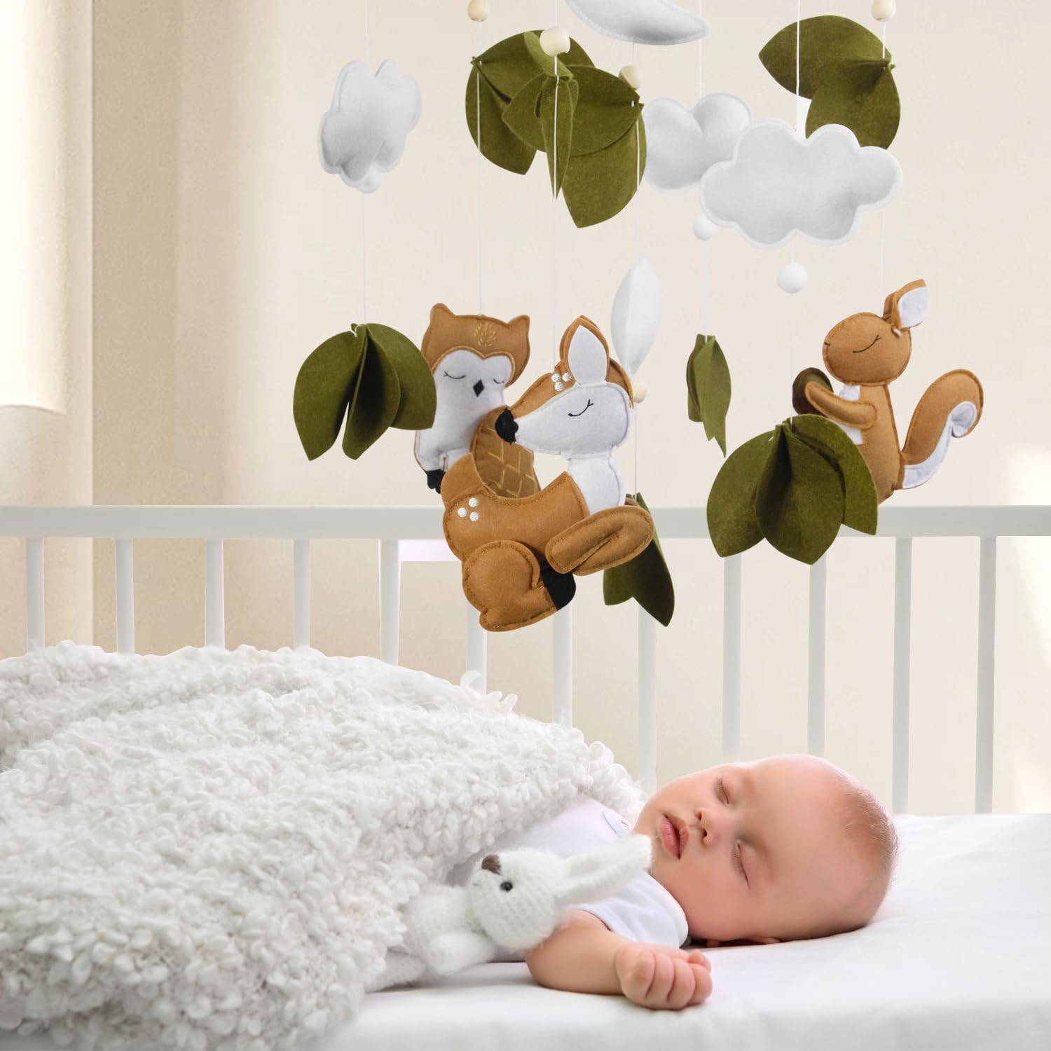 Woodland Animals Theme Bassinet Baby Nursery Mobiles