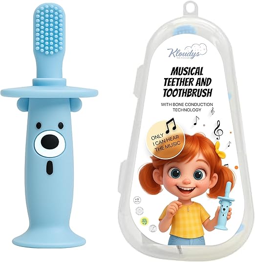 Baby Electric Teether & Toothbrush with Bone Conduction Music (Only Baby Can Hear)