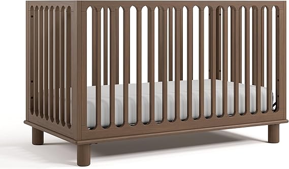 Sicily Grow-with-Me Convertible Crib with Toddler Rail Included (Sage & Driftwood)