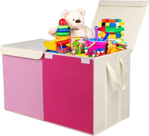 Toy Box Chest, Collapsible Sturdy Storage Bins with Lids
