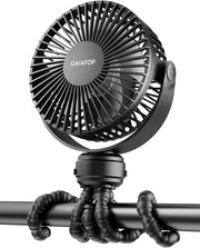 Mini Portable Stroller Fan, Battery Operated Small Clip on, Detachable 3 Speed Rechargeable