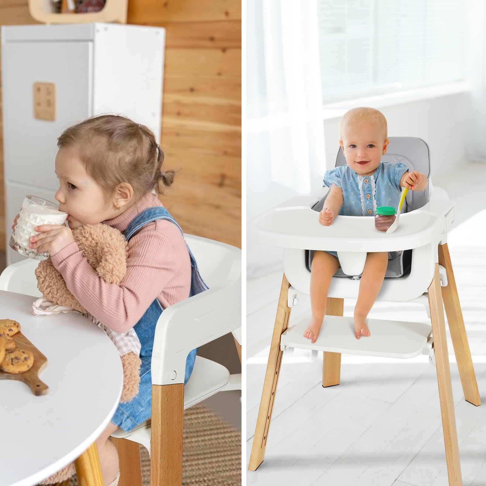 5-in-1 Convertible High Chair with Removable Tray
