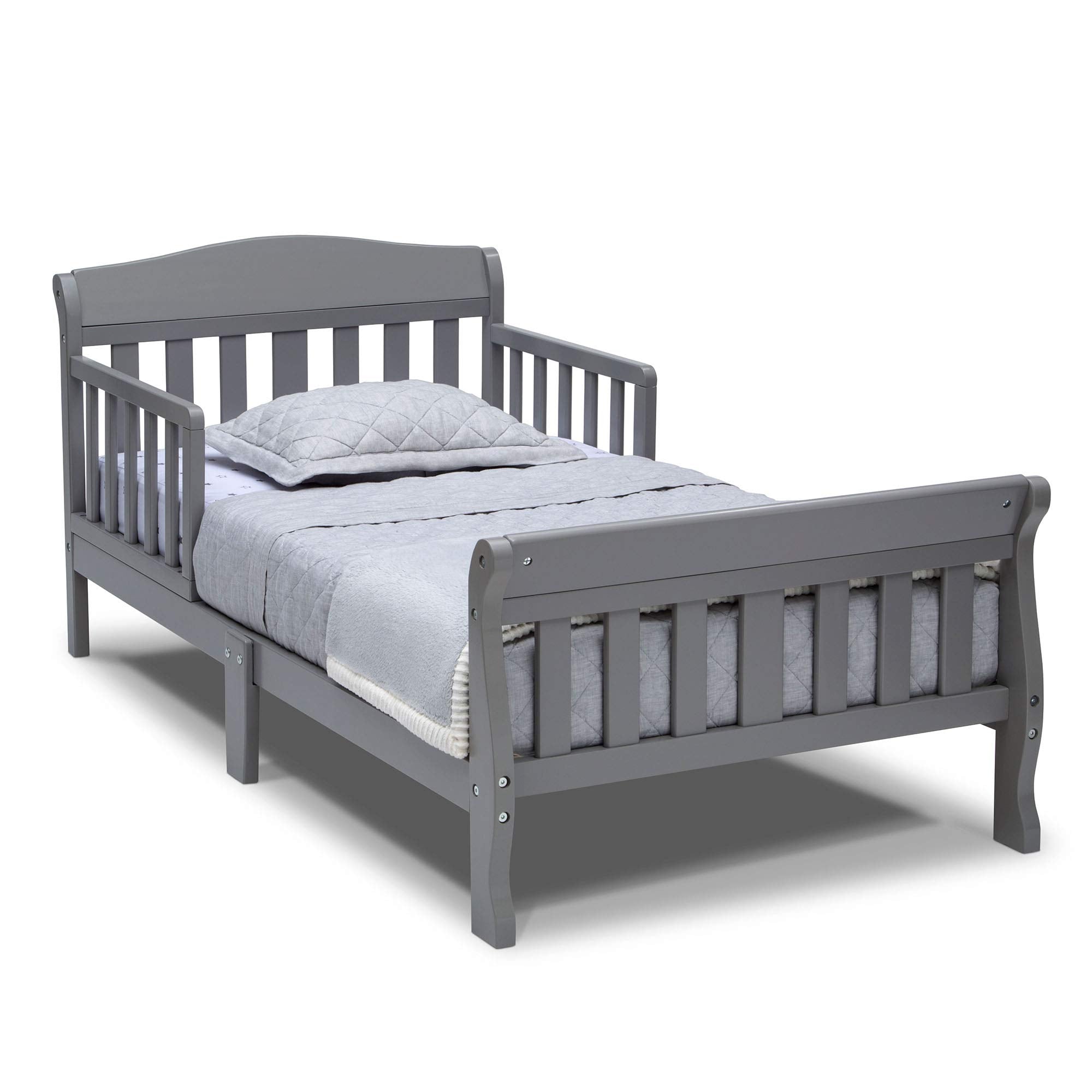4-Piece Toddler Playroom Set, Grey/White & Canton Toddler Bed
